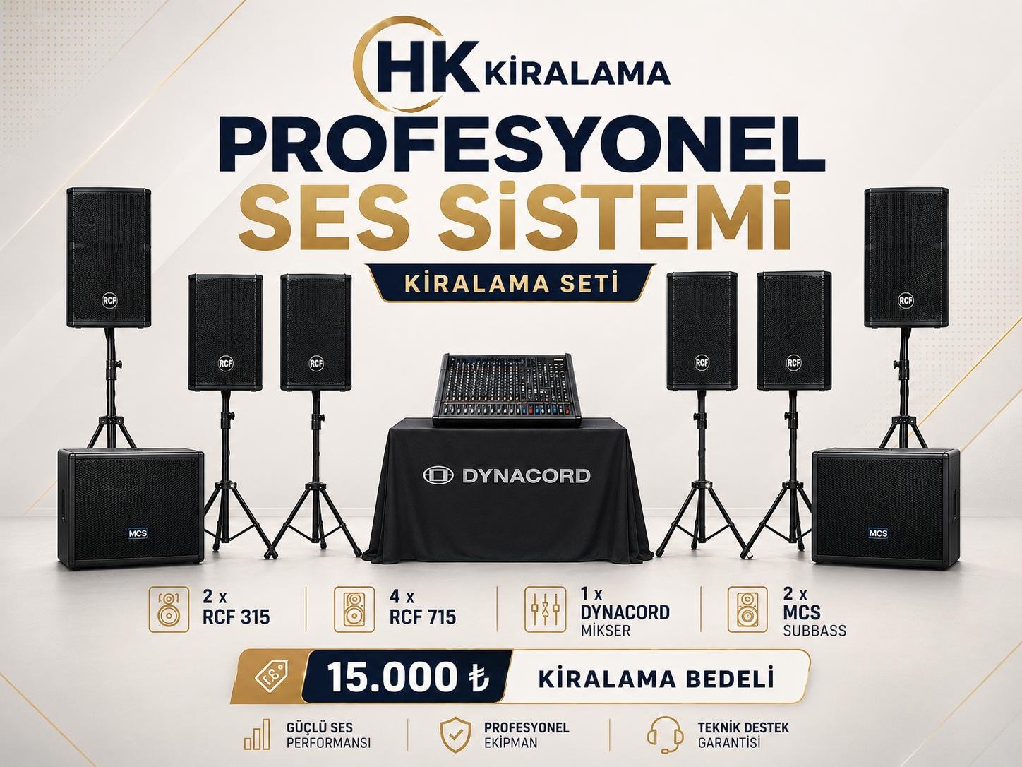 Profesyonel ses sistemi kiralama seti